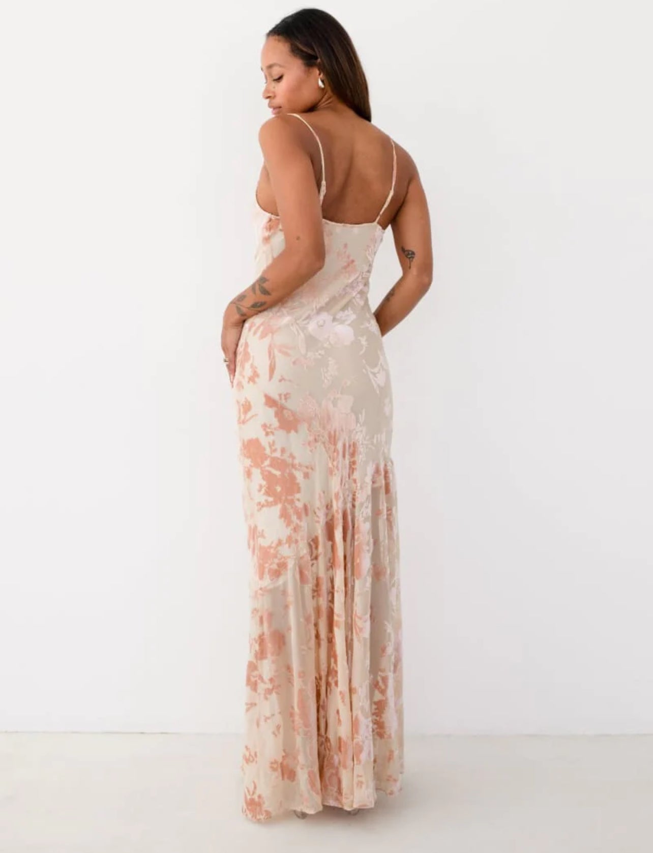 Santeria Maxi Dress in Blush Devore