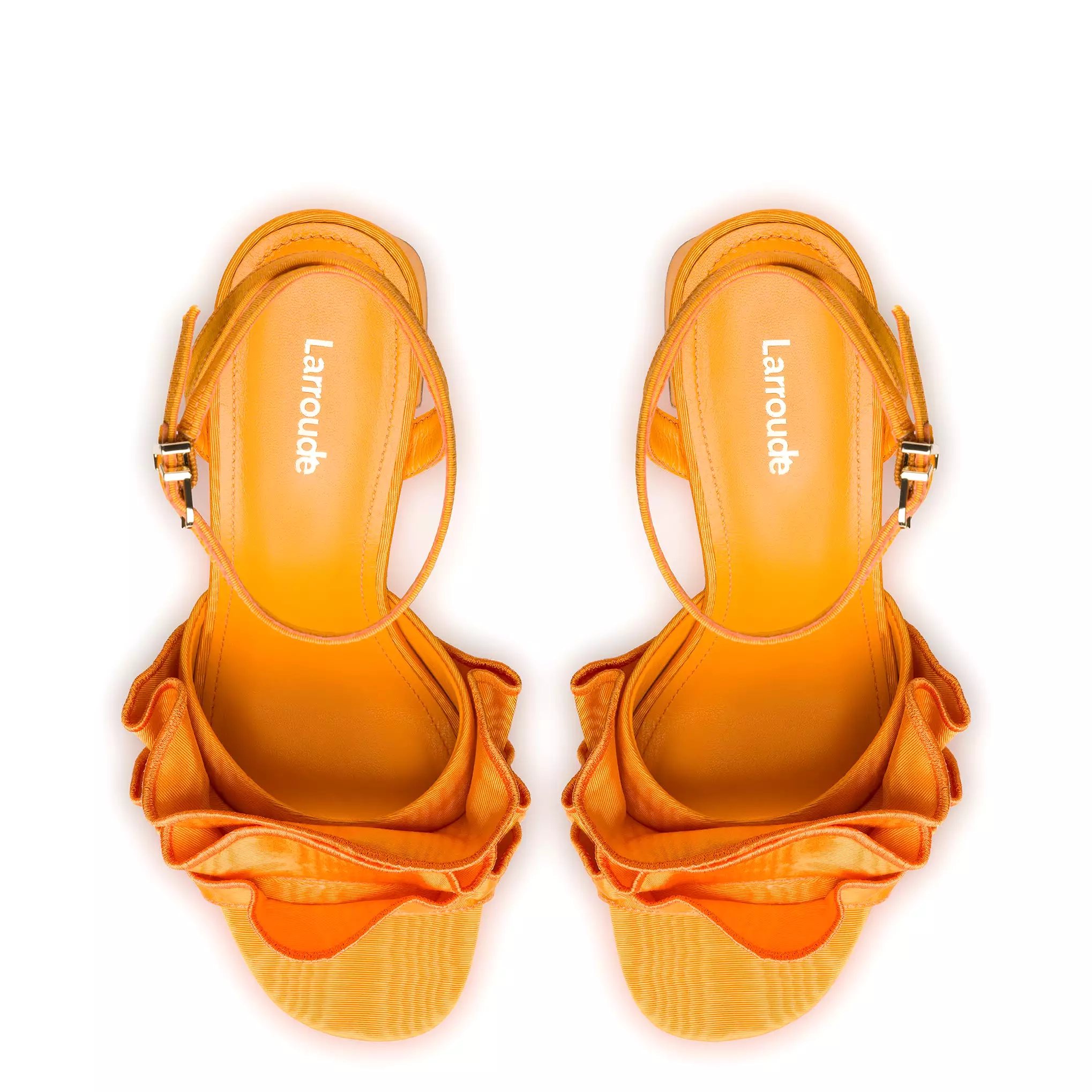 Selena Ruffle Sandal In Mango Fabric