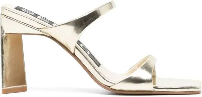 Senso Valeria 70mm metallic leather mules Gold