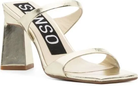 Senso Valeria 70mm metallic leather mules Gold