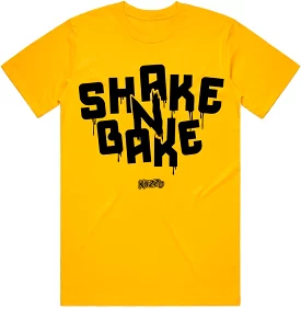 SHAKE N BAKE : Gold Sneaker Tees Shirt (black ink)