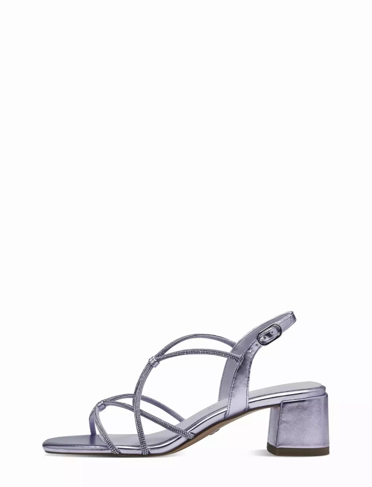 Tamaris Silver Diamante Block Heel Sandal