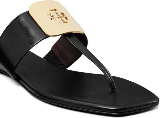 Tory Burch Georgia logo-debossed flip flops Black