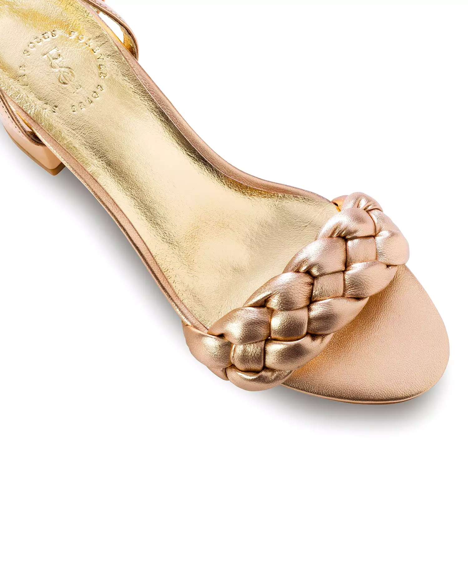 TRUE - GOLD METALLIC WEDDING SANDALS WITH PLAIT TOE  - FINAL SALE!