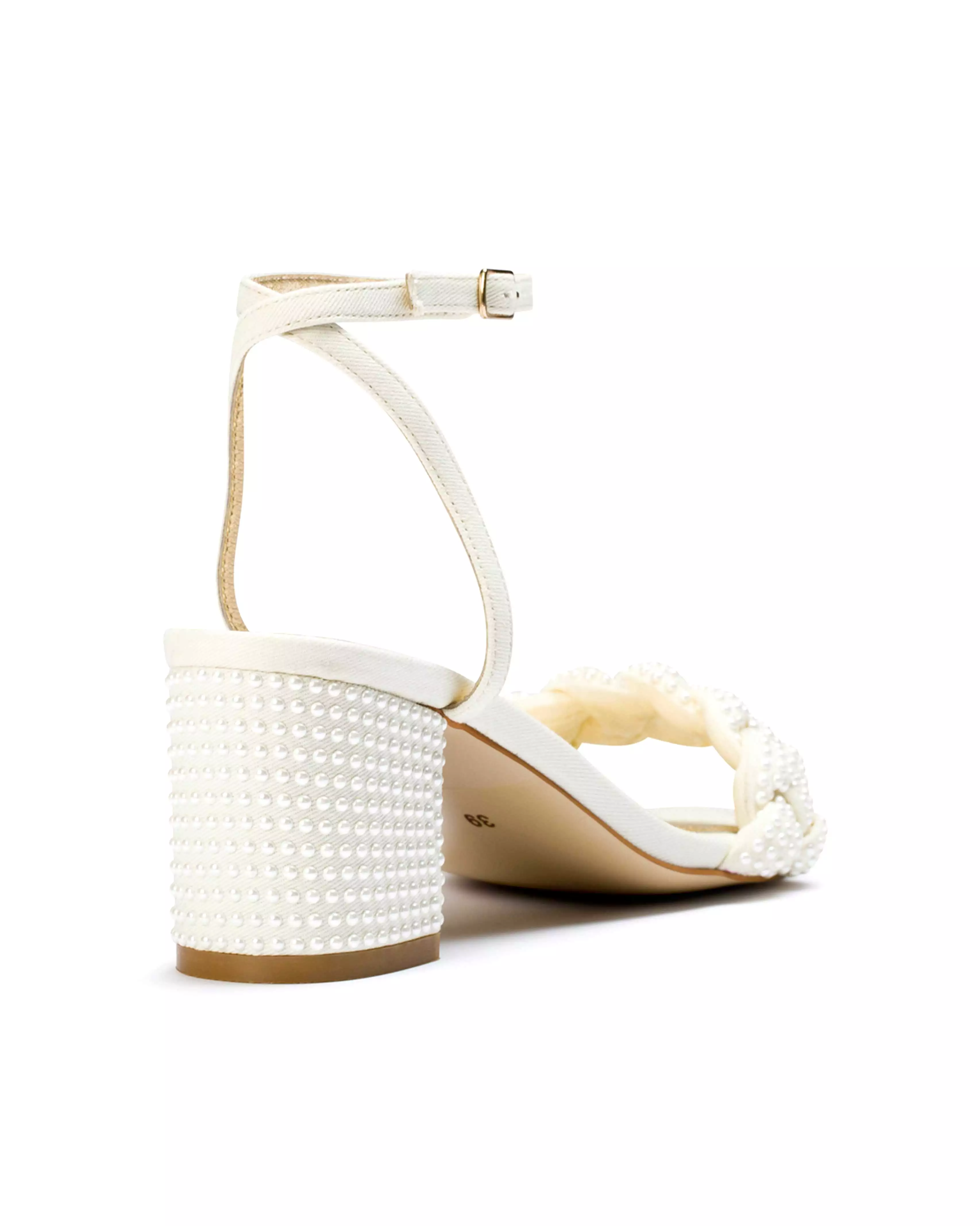 TRUE - IVORY PEARL WEDDING SANDALS WITH PLAIT TOE - FINAL SALE