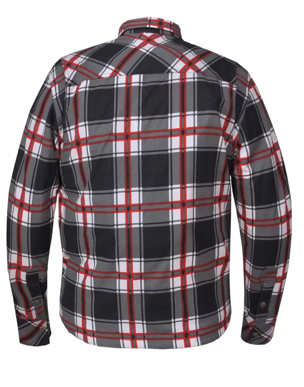 'Unik' Men's Flannel Armored Riding Shirt - Red / White