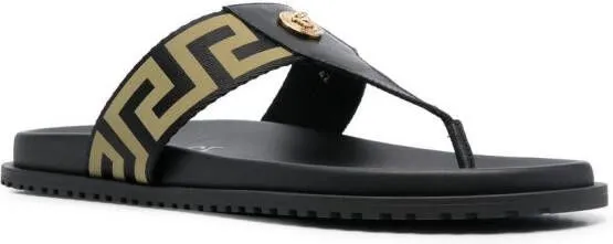 Versace Medusa Greca-pattern flip flops Black