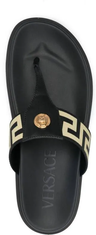 Versace Medusa Greca-pattern flip flops Black