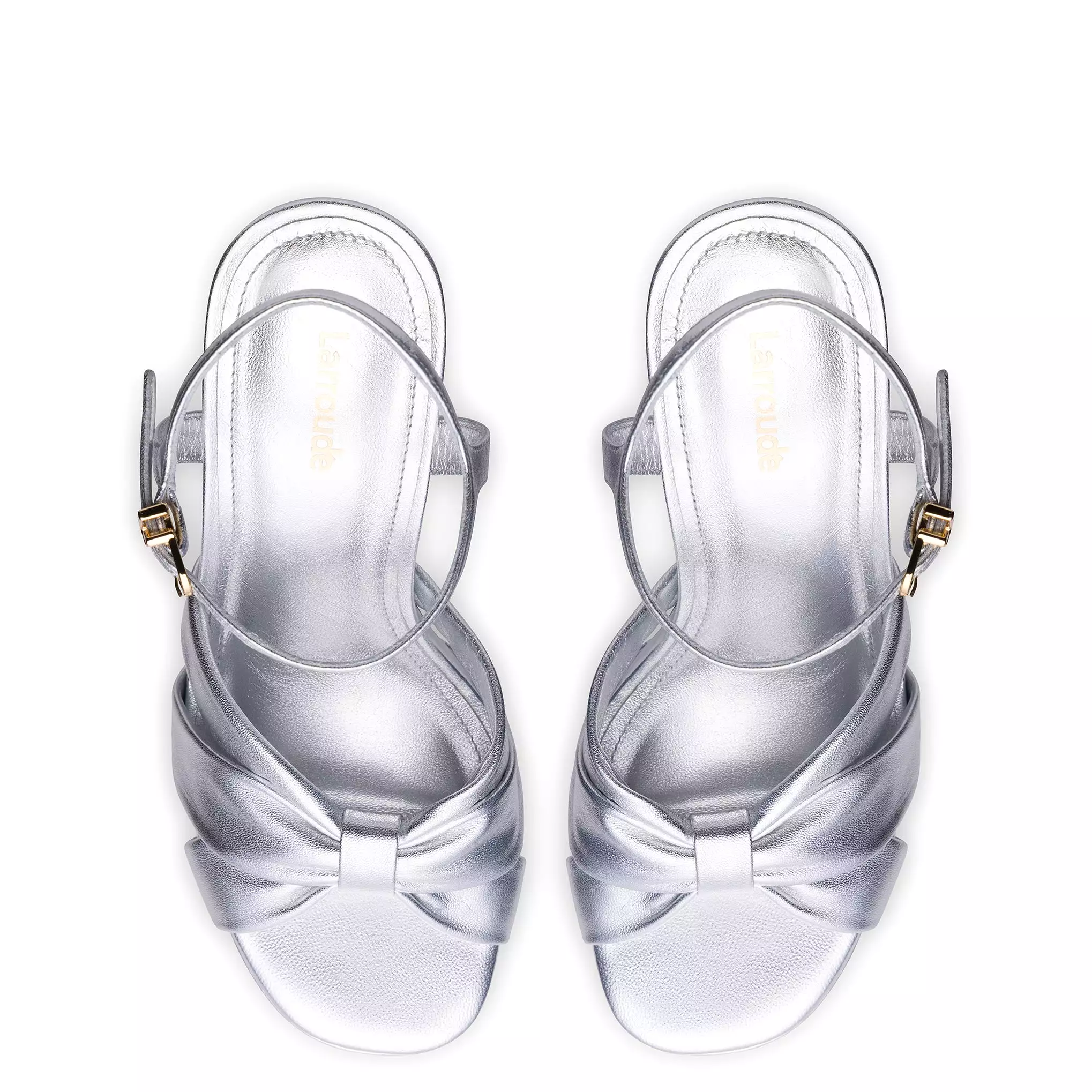 Vivienne Platform Sandal In Silver Metallic Leather