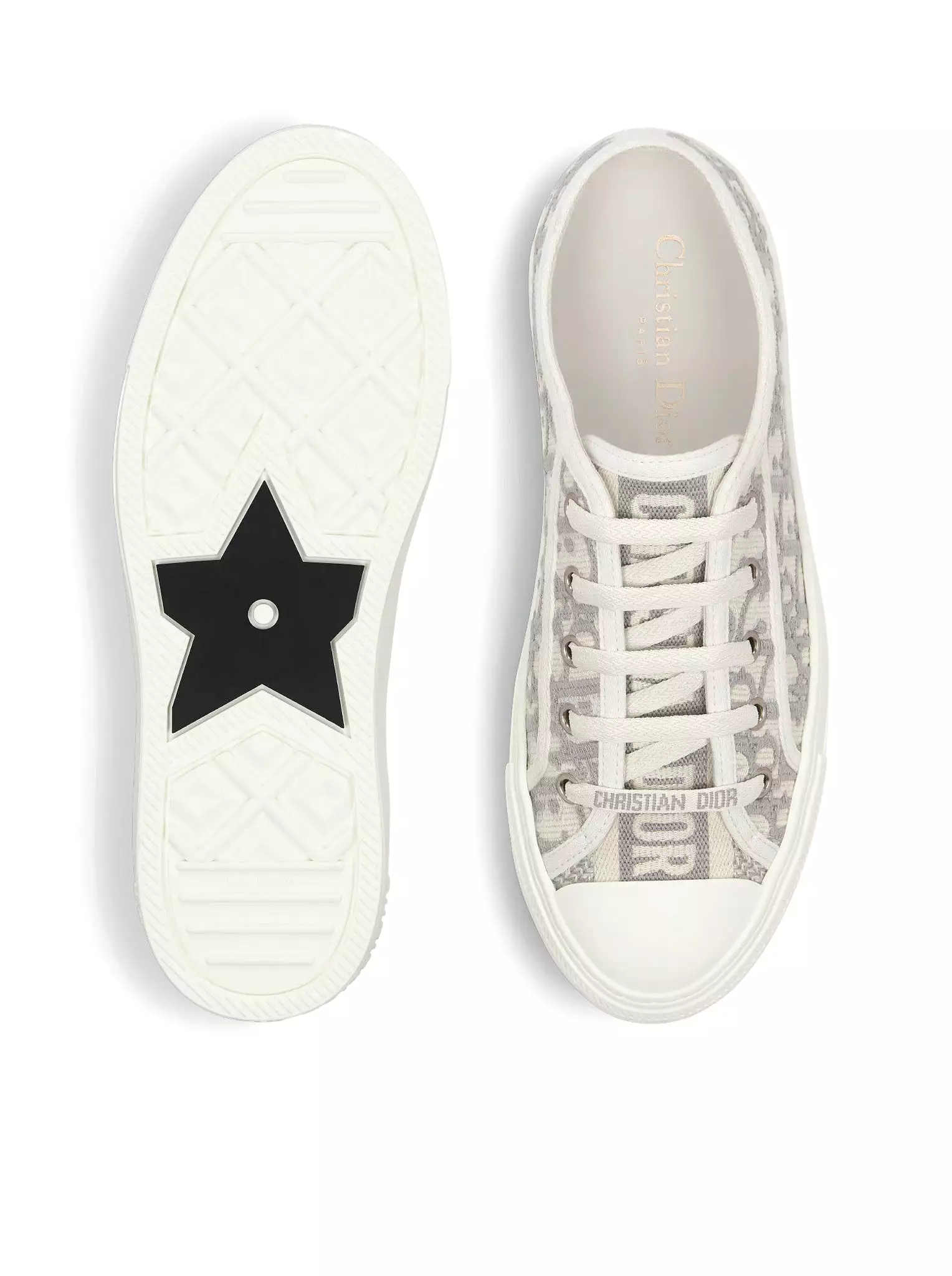 WALK`N`DIOR OBLIQUE EMBROIDERED COTTON SNEAKER