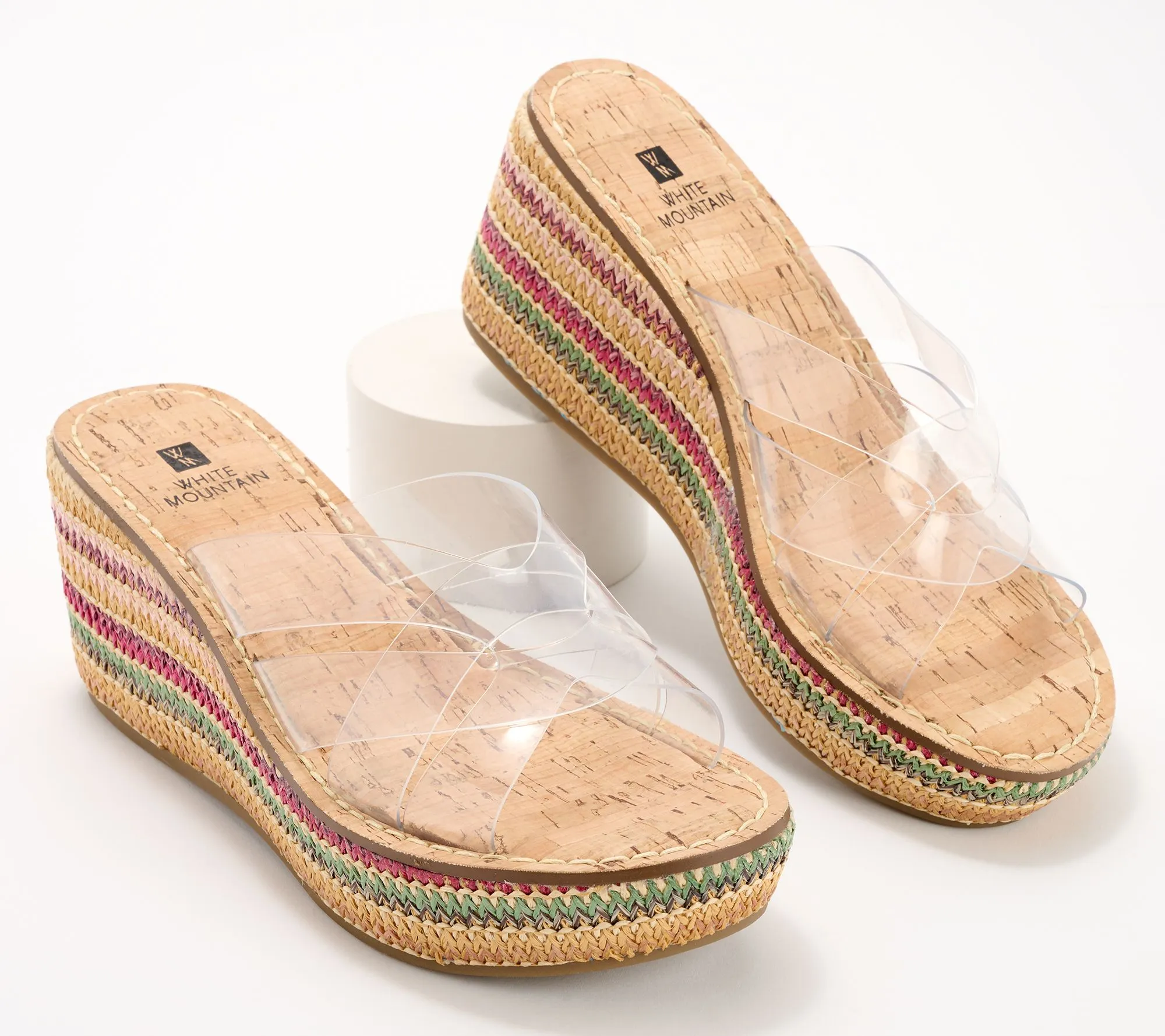 White Mountain Woven Raffia Wedges - Samwell